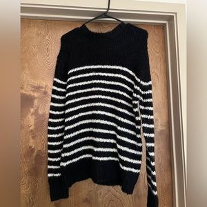 Zara Mens Sweater Size M Black and White Stripes
